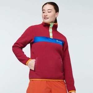 Cotopaxi Women’s Teca Fleece Pullover 1/4 Snap Maroon Size Medium